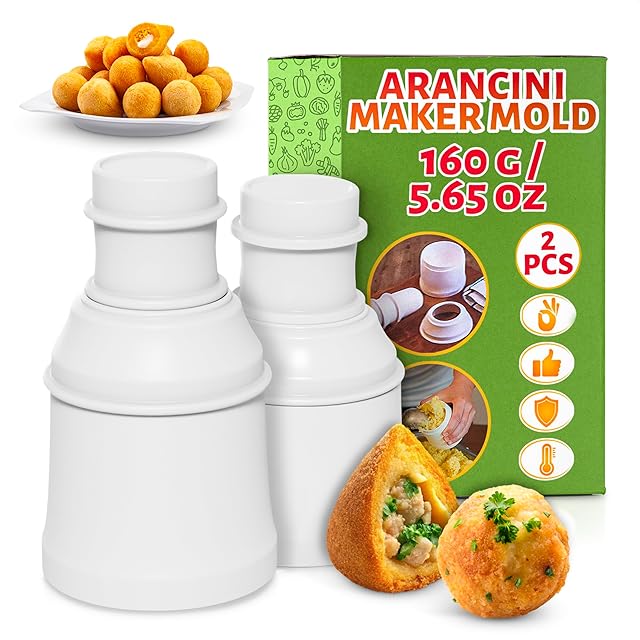 Arancini Maker Mold Rice Ball Mold 160g/5.65oz - Set of 2 Molds, Round and Pointed Shapes, Easy-to-Use, Easy-to-Clean, Comfortable to Hold, Designed for Making Rice Balls at Home or Professionally