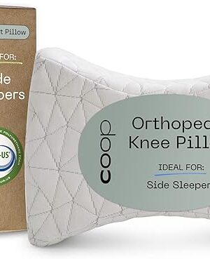 Coop Home Goods Leg Support & Knee Pillow for Side Sleeper, Adjustable Soft Orthopedic Leg Pillow for Sleeping, Pregnancy, Sciatica, Back, Hip and Joint Support with Washable Cover