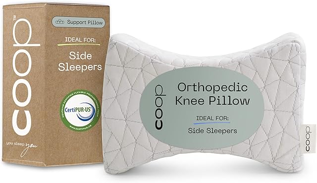 Coop Home Goods Leg Support & Knee Pillow for Side Sleeper, Adjustable Soft Orthopedic Leg Pillow for Sleeping, Pregnancy, Sciatica, Back, Hip and Joint Support with Washable Cover