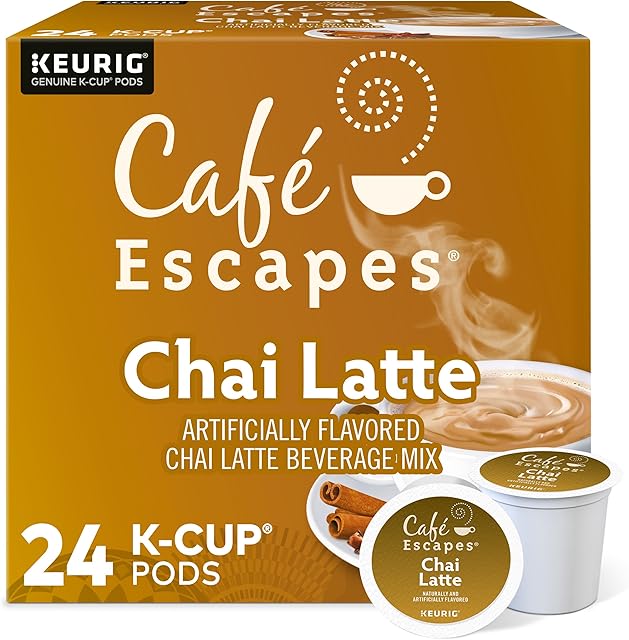 Café Escapes Chai Latte Keurig Single-Serve K-Cup Pods, 24 Count