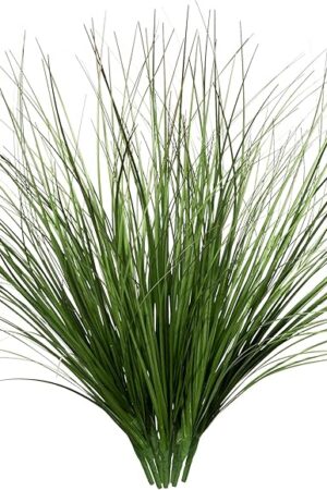 8PCS 17.3" Fake Plants Artificial Wheat Grass Greenery Plastic Plants Fake Grass Artificial Plants for Outdoor Decor Artificial Flower with Greenery Stems for Indoor Home Decoration