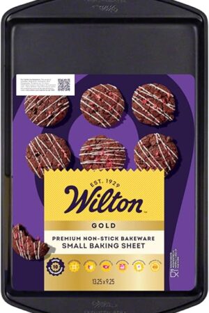 Wilton Gold Premium Non-Stick Warp-Resistant Bakeware, Made without PFAs, Small Baking Sheet, 13 x 9 x 0.6 in, Packaging May Vary