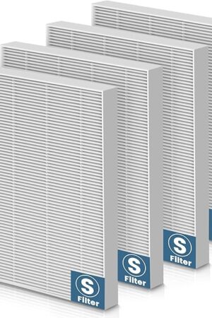 4 Pack C545 Replacement Filter S Compatible with Winix C545 Air Purifier, H13 True Filter S Only, Part number 1712-0096-00 and 2522-0058-00