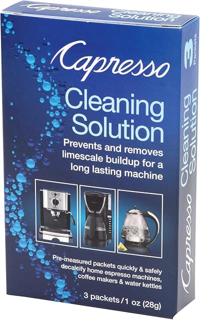 Capresso 640.13 Cleaning Solution 3 packets 1 oz (28g) (Packaging may vary),Blue,Small