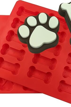 XL Dog Paw and Bone Mold Combo Pack - For Baking Paws and Bones - Silicone by MERRY BIRD