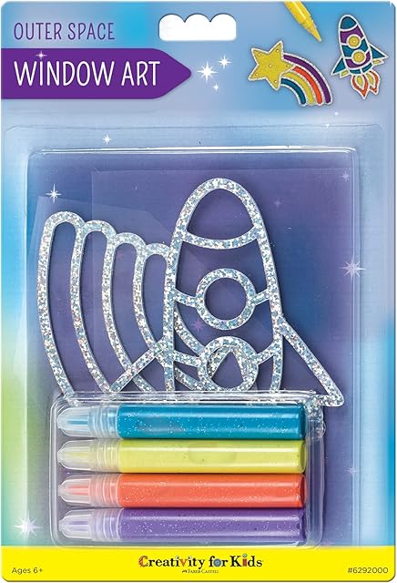 The Creativity for Kids Window Art Outer Space - Create Your Own Window Art, Suncatcher Kits for Kids, Space Toy Stocking Stuffers for Kids