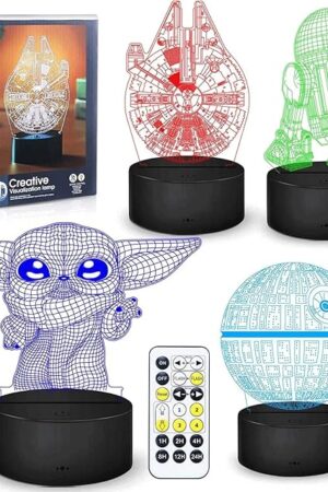3D Night Light LED Night Lamp 4 Pattern