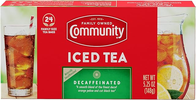 Community Coffee Decaf Tea, 24 Family Size Tea Bags (Pack of 1)