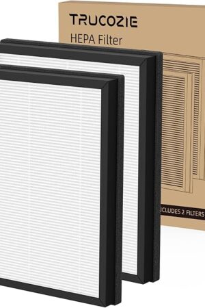2 Pack Trucozie T356 Replacement Filter for T356 Air Purifier, 3-IN-1 H13 True HEPA and High-Efficiency Activated Carbon Filter for Dust Pet Hair & Odors Smoke, Original Version