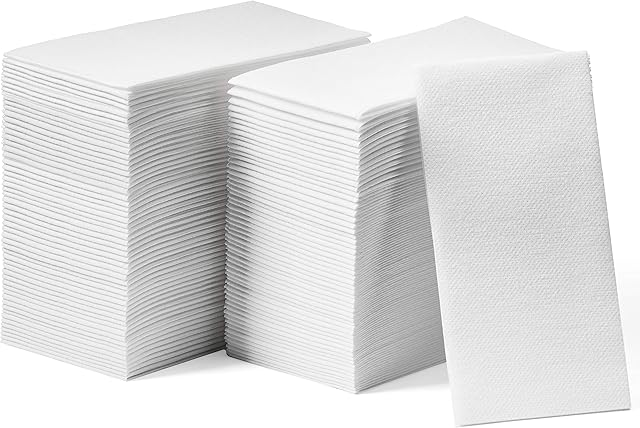 200-Pack Lintext Disposable Linen-Feel Guest Towels - 12" x 17" Cloth-Like Hand Towels - Made In USA, Soft And Absorbent Paper Napkin For Bathroom, Kitchen, Or Event