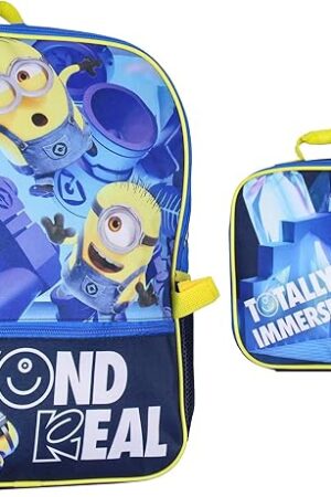 AI ACCESSORY INNOVATIONS Despicable Me Minions School Travel Backpack And Lunch Box For Kids 2-Piece Set