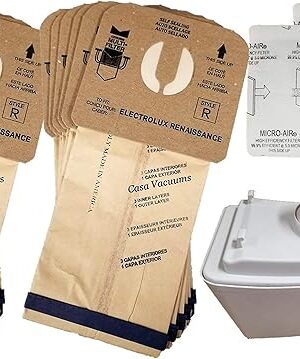 Casa Vacuums Compatible 12 +1 Pk for Style R Aerus Electrolux Guardian Bag & HEPA Filter Kit fits C154A C154B C154C C154D C154E C154F 9000 LUX 8000 9000 Epic 8000 C134A C134B C134C C134D C134E C134