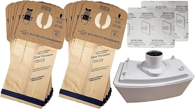Casa Vacuums Compatible 12 +1 Pk for Style R Aerus Electrolux Guardian Bag & HEPA Filter Kit fits C154A C154B C154C C154D C154E C154F 9000 LUX 8000 9000 Epic 8000 C134A C134B C134C C134D C134E C134
