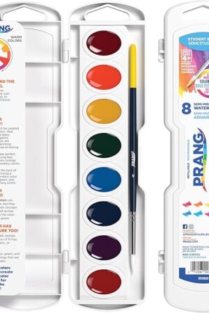 The Prang Color Wheel Watercolor Paint Set, 8 Colors, 1 Count X00820