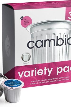 Cambio Roasters Keurig Coffee Pods Variety Pack, Only Aluminum Coffee K Cup for Better Taste, Longer Lasting Freshness, Includes Light Roast, Dark Roast, & Organic Decaf K Cups for Keurig, 32 Count
