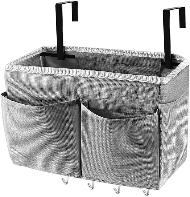 Bedside Storage Organizer Hanging Storage Bag for Headboards for Bunk Bed Grey