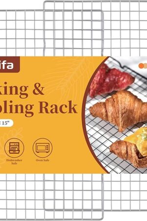 2PCS Cooling Racks for Cooking and Baking, Stainless Steel Wire Rack Suitable for 10" x 15" Sheet Pan and Grilling, Roasting,Drying, Oven and Dishwasher Safe