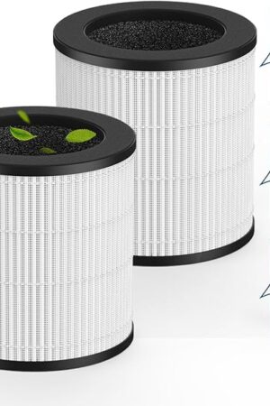 2 Pack B-D02L Replacement Filter Compatible with MOOKA B-D02L&M05 Air Purifiers and VEWIOR B-D02U & Tailulu D10 Air Purifi-er,H13 True HEPA Filter for MOOKA Air Purifier Replacement Filter B-D02