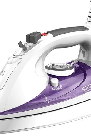 BLACK+DECKER IR1350S Professional Steam Iron with Stainless Steel Soleplate and Extra-Long Cord, Purple