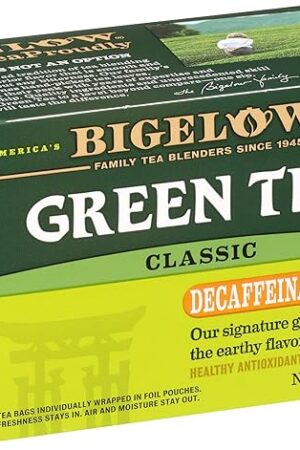 Bigelow Tea Classic Green Tea, Decaffeinated Tea, Decaf Green Tea, Count Box (Pack of 6), 120 Total Tea Bags