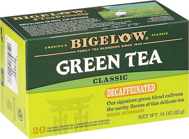 Bigelow Tea Classic Green Tea, Decaffeinated Tea, Decaf Green Tea, Count Box (Pack of 6), 120 Total Tea Bags