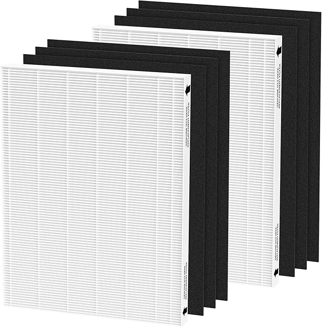 2 Packs Aeramax 300 Replacement Filter Compatible with Fellowes AeraMax 290 300 DX95 and HF-300 AP-300PH Air Cleaner Purifier, Part# 9287201, 2 Premium Filter+ 6 Carbon Filter