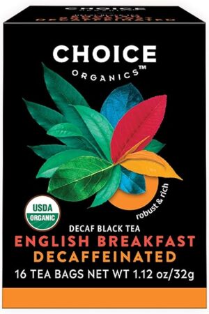 Choice Organics - Organic Decaffeinated English Breakfast Tea (6 Pack) - Fair Trade - Compostable - 96 Organic Black Tea Bags