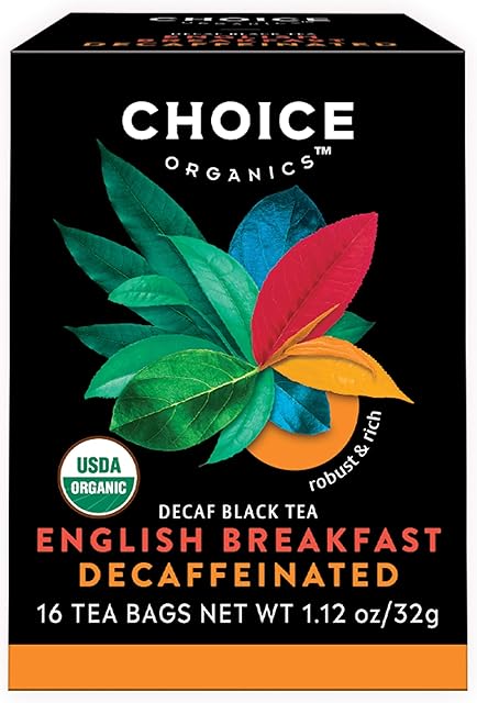 Choice Organics - Organic Decaffeinated English Breakfast Tea (6 Pack) - Fair Trade - Compostable - 96 Organic Black Tea Bags
