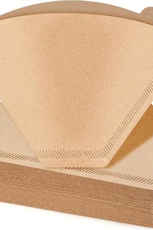 100 Count Coffee Filters #4, Premium Cone Coffee Filters 8-12 cup, Unbleached Natural Paper, Disposable Coffee Filters 4 Cone Paper for Pour Over and Drip Coffee Maker