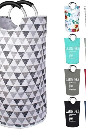 Dalykate Large Laundry Basket 82L Collapsible Oxford Fabric Laundry Hamper Foldable Clothes Laundry Bag with Handles Waterproof Washing Bin Portable Dirty Clothes Basket for College Dorm, Family