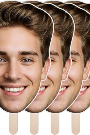 Custom Big Head Cutout on a Stick, 6" to 48" Personalized Face Cutouts for Birthday, Party Props, Graduations, Decoration Gifts, 1Piece