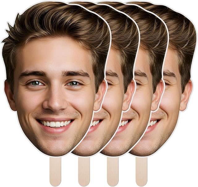 Custom Big Head Cutout on a Stick, 6" to 48" Personalized Face Cutouts for Birthday, Party Props, Graduations, Decoration Gifts, 1Piece