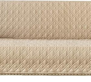 Ameritex Couch Sofa Slipcover 100% Waterproof Nonslip Quilted Furniture Protector for Dogs, Children, Pets, Machine Washable (Beige, 68")