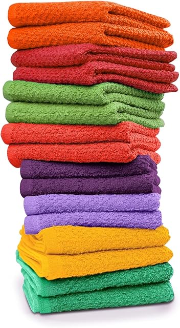 16 Pack Cotton Washcloths 12x12 Inches