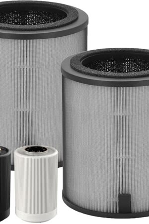 2 Pack JF100 Replacement Filter, Compatible with JF100 Air Purifier, 3-in-1 Pre-Filter, H13 True and Activated Carbon Filtration System