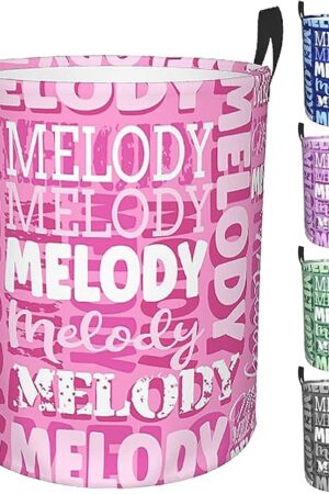 Custom Laundry Baskets for Girls Boys, Personalized Baby Hamper Nursery with Name Storage Basket for Bathroom Bedrooms Dirty Clothes-(Medium, Pink)