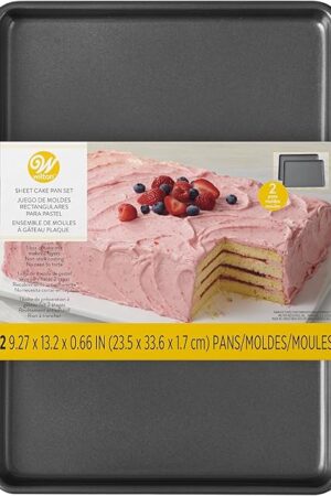 Wilton Easy Layers Sheet Cake Pan, Rectangle Sheet Pan, 2-Piece Baking Sheets Set, Steel