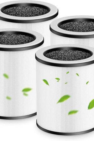 4 Pack P60 Replacement Filter Only Compatible with TPLMB/YARIKI P60 Air Purifier and Vhoiu KJ50 Air Purifier, 3-in-1 Nylon Pre-Filter, HEPA Filter and High-Efficiency Carbon