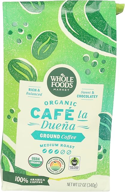 Whole Foods Market, Organic Café la Duena Ground Coffee, Medium Roast, Rich & Balanced, Sweet & Chocolatey, 12 Ounce