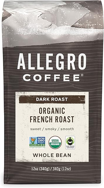 Allegro Coffee Organic French Roast Whole Bean Coffee, 12 oz