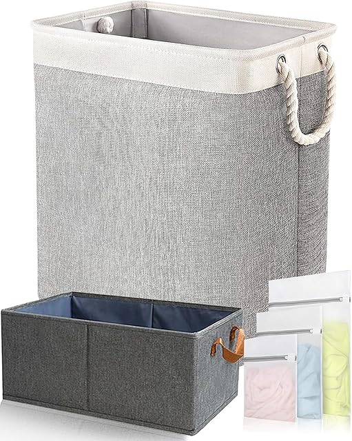 6 In 1 Laundry Basket, 65L Collapsible Laundry Hamper with Handles, Freestanding Waterproof Clothes Hamper, Washing Bag for Clothes, Dirty Clothes Hamper for Laundry Room, Bedroom, Dorm