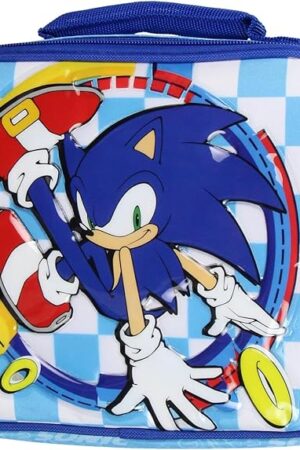 AI ACCESSORY INNOVATIONS Sonic The Hedgehog Lunch Box Kickin' It Insulated Kids Lunch Bag Tote For Hot And Cold Food, Drinks, And Snacks