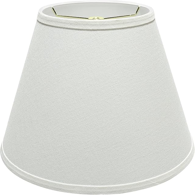 Aspen Creative 32682 Transitional Empire Shape Spider Construction Lamp Shade, White, 7" Top x 13" Bottom x 9-1/2" Slant Height