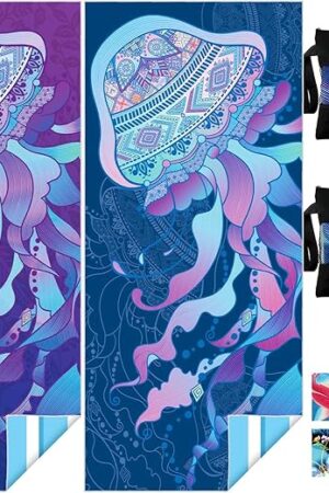 2 Pack Microfiber Lightweight Oversized Beach Towel, 72"x32" Extra Large Quick Dry Thin Sand Free Towels for Beach Swimming Pool Travel Camping Yoga for Adults Vacation Gift