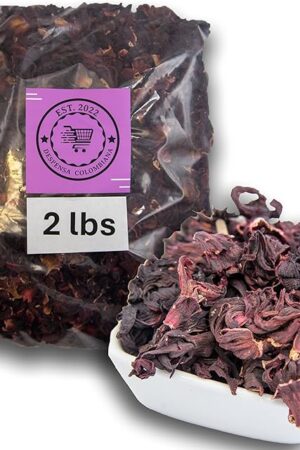 2 lbs Hibiscus Flowers - Flor de Jamaica Bag, Dried Hibiscus Flowers - Ideal for Juices, infusions and hibiscus flower teas - Despensa Colombiana Dried Hibiscus Bulk