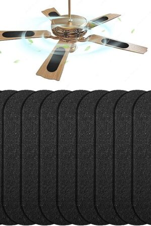 Ceiling Fan Filters for Blades 10 Pcs Activated Carbon Air Filter Easy-Stick Ceiling Fan Blade Filter for Home Office Common Household Contaminants All Fan Blades