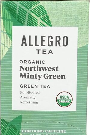 Allegro Tea, Organic Northwest Minty Green Tea Bags, 20 ct