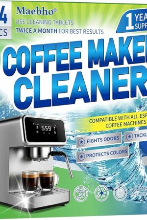 Coffee Maker Cleaner & Descaler Tablets - 24 PCS Uses for Keurig, Ninja, Breville, Delonghi, Miele, Jura and More, Coffee Machine Claening Tablets Removes Limescale -1Year Supply