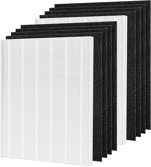 D360 Replacement Filter D3 Compatible with Winix D360 Air Purifier, Replaces for Winix 1712-0101-02, 2 HEPA Filters and 8 Activated Carbon pre-filters