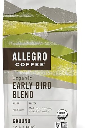 Allegro Coffee Organic Early Bird Blend Ground Coffee, 12 oz